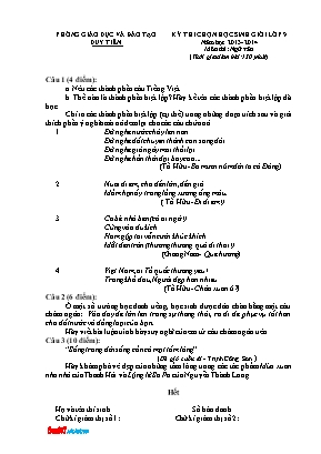 Đề thi chọn học sinh giỏi môn Ngữ văn Lớp 9 - Năm học 2013-2014 - Phòng giáo dục và đào tạo Duy Tiên (Có đáp án)